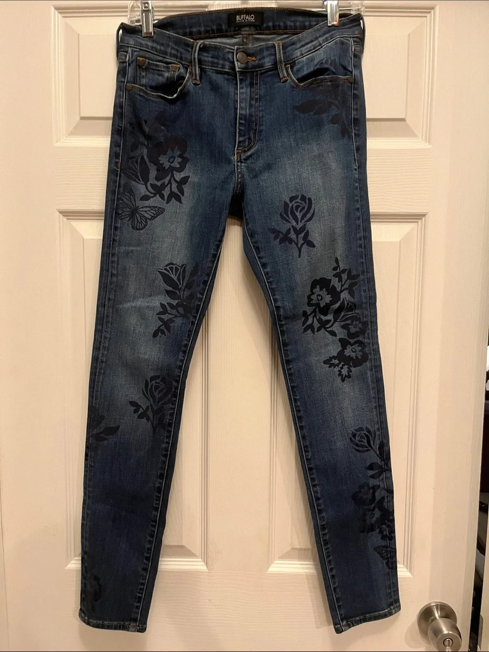 Buffalo David Bitton Navy Floral Print Skinny Jeans - Picture 1 of 4